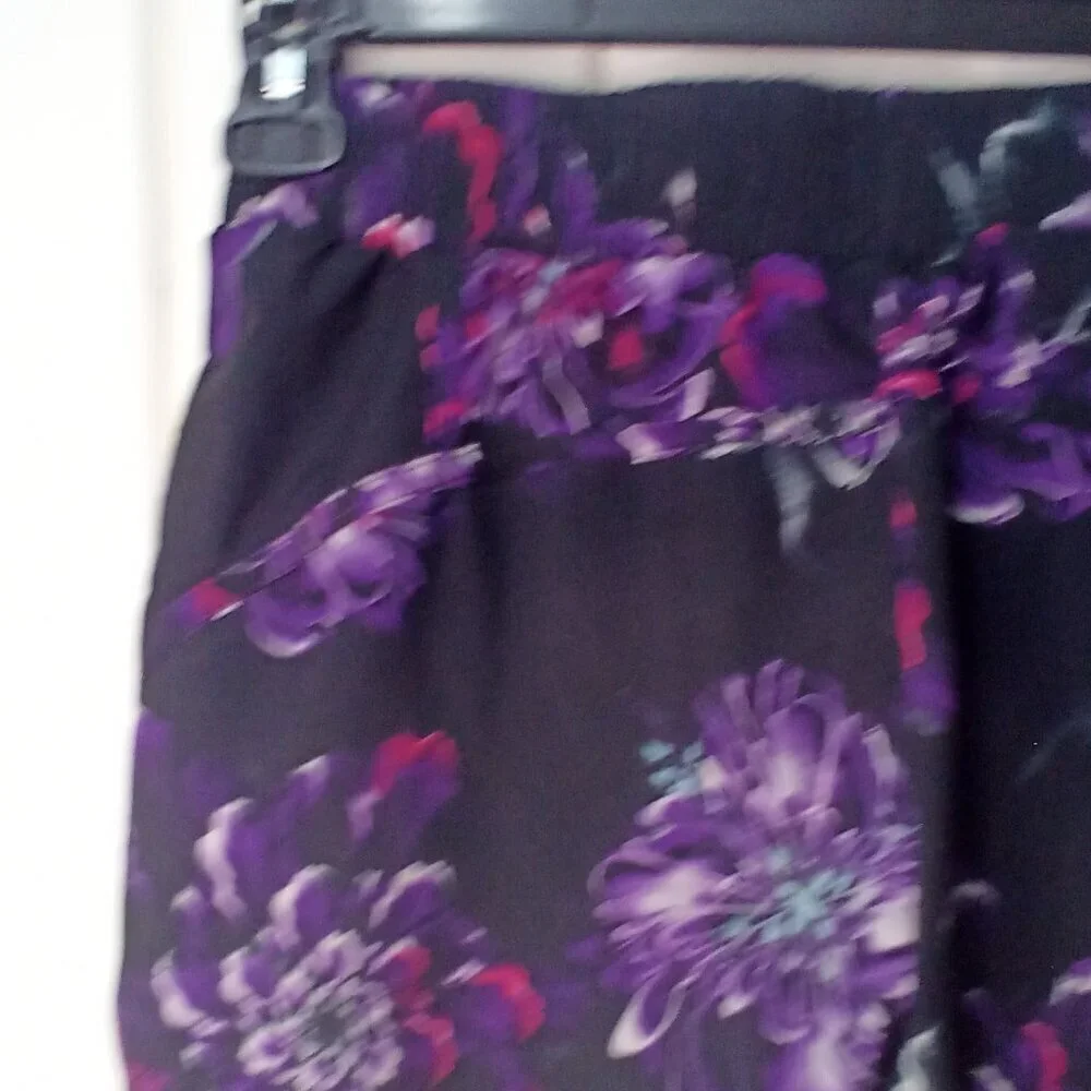 Avia Shorts Women XS 0-2 Running Active Athletic Liner Pattern Black Purple